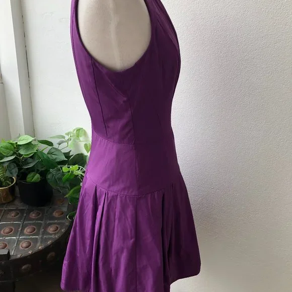 CUE Purple Sleeveless Pleated Fit n Flare Dress Size 8 New w Tags RRP $249 - Picture 8 of 12